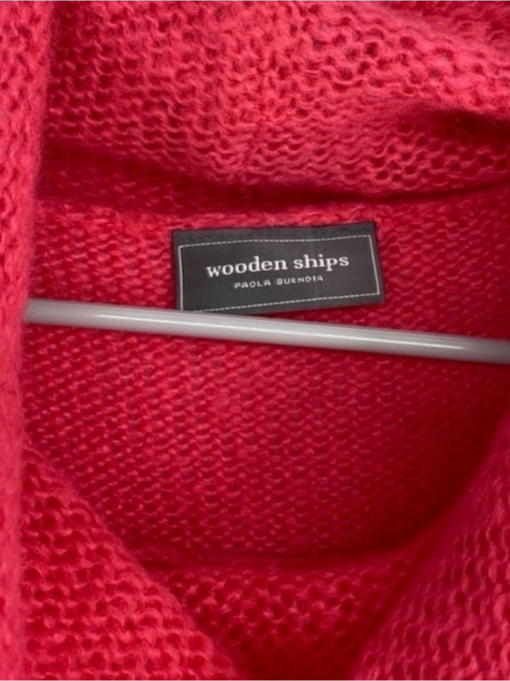ANTHROPOLOGIE WOODEN SHIPS Cowl Neck Mohair Blend Sweater in Fuchsia Size M/L - Picture 6 of 7
